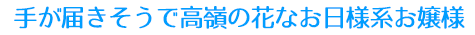 手が届きそうで高根の花なお日様系お嬢様
