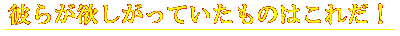 彼らが欲しがっていたものはこれだ!